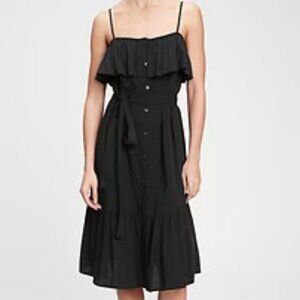 GAP Ruffle Cami Dress in Black M NWOT